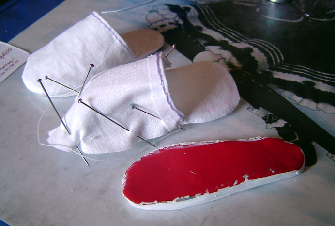 Zapatillas en proceso